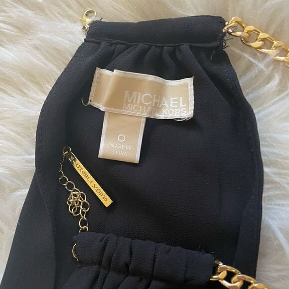 Michael Michael Kors Hayden Chain Neck Dress Black Size 0 - Picture 8 of 10